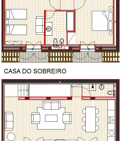 Casa do Sobreiro - Planta dos dois pisos